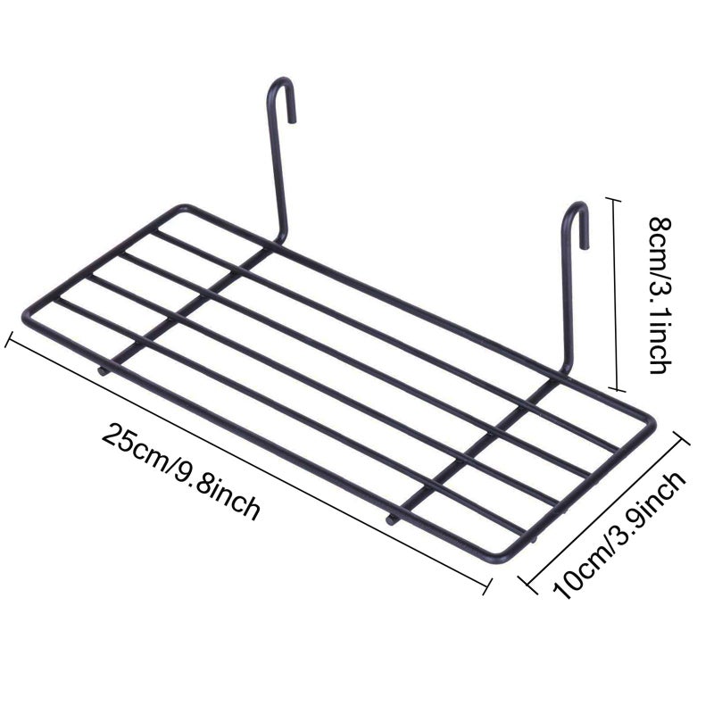 GBYAN Grid Wall Basket Wall Grid Panel Accessories Wire Straight Shelf with Hook Organizer for Home, Black - Image 5